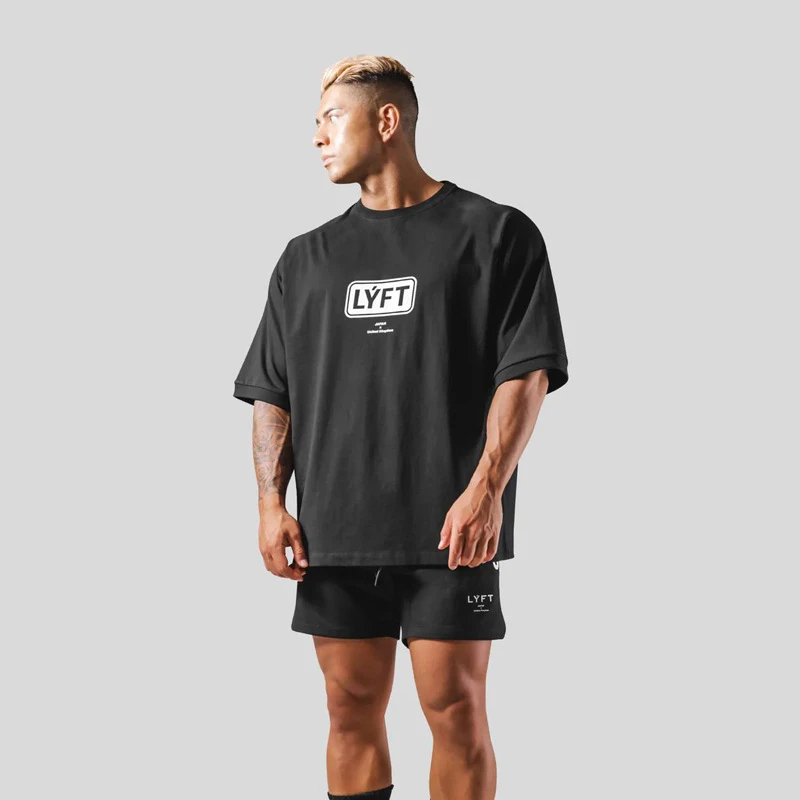 Men T-Shirt Summer Oversize T Shirts Fashion Cotton Letter Print Shirt Sports Training Pattern Casual Streetwear Male Tees Tops 5