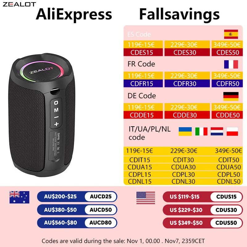 Zealot S49 Waterproof Portable Wireless Subwoofer Speaker