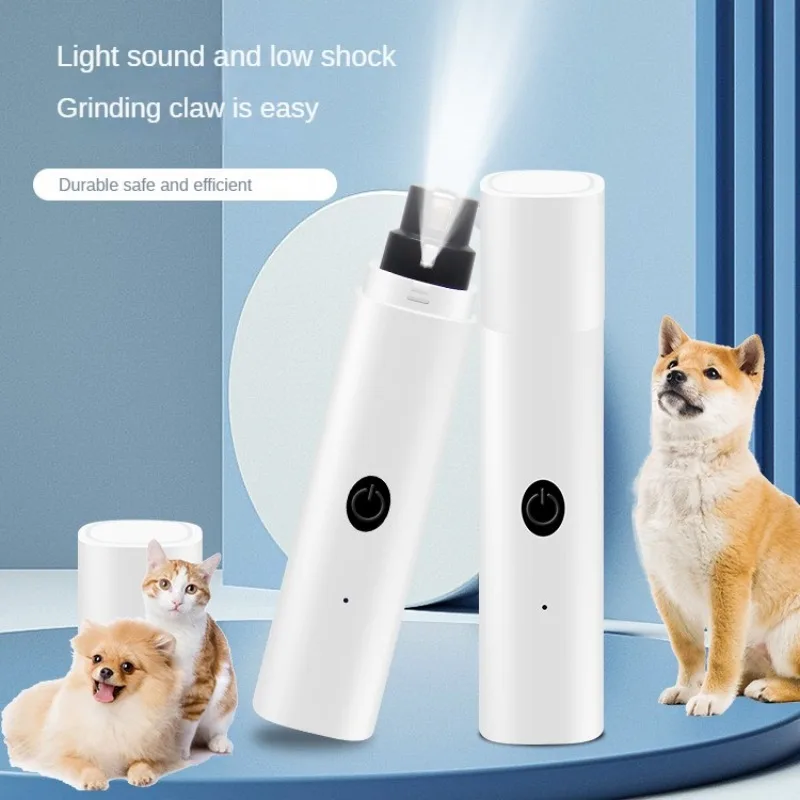 Electric Dog Nail Clippers Grinders Rechargeable USB LED Light Pet