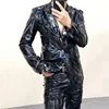 Men Leather Suits Jacket Fashion Slim Casual Coats Solid Color Business Suits Jackets Men's Tops Mens Clothing 2024 New Winter 1