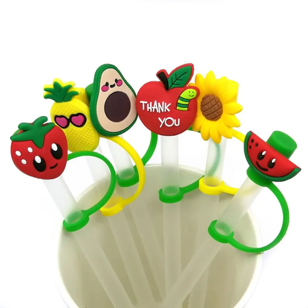 1pcs Pvc Avocado Cactus Straw Topper Sunflower Reusable Creative Straw Cover  Shopping Grapes Drinks Cups Decoration - Pen Cover - AliExpress