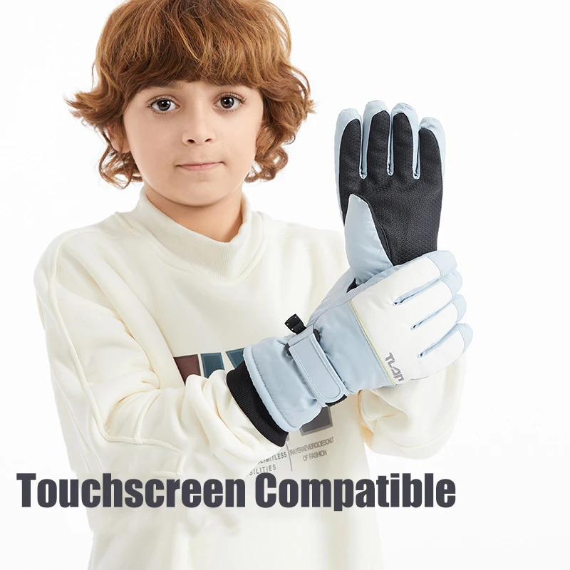 Winter Ski Gloves for Kids Thickened Thermal Gloves Boys Girls Touch Screen Snow Glove Waterproof and Cold-proof 3