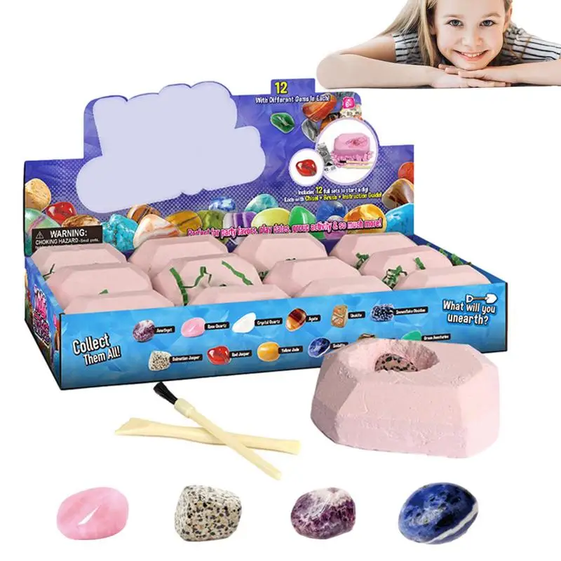 

Gemstone Dig Kit Toys Crystal Mining Kit DIY Science Kit Dig For Gem Rock And Mineral Collection Gemstones Stones Gift For Kids