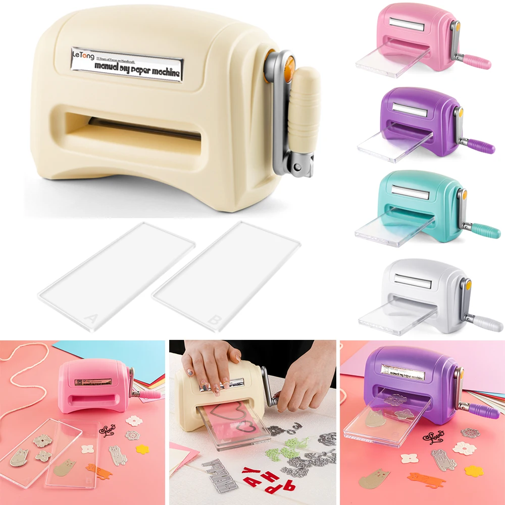 

Mini Manual Dies Cutting and Embossing Machine Beige Colors DIY Handcraft Die-Cut Machine Craft Scrapbooking Album Cutting Tools