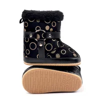 Baby Winter Boots Dot Print Thick Warm Soft Sole Anti-Skid Fuzzy Shoes for Infant Boys Girls 6
