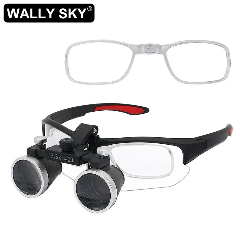 DentalLoupe25X35XBinocularMagnifierUltralightEyeglasseswith