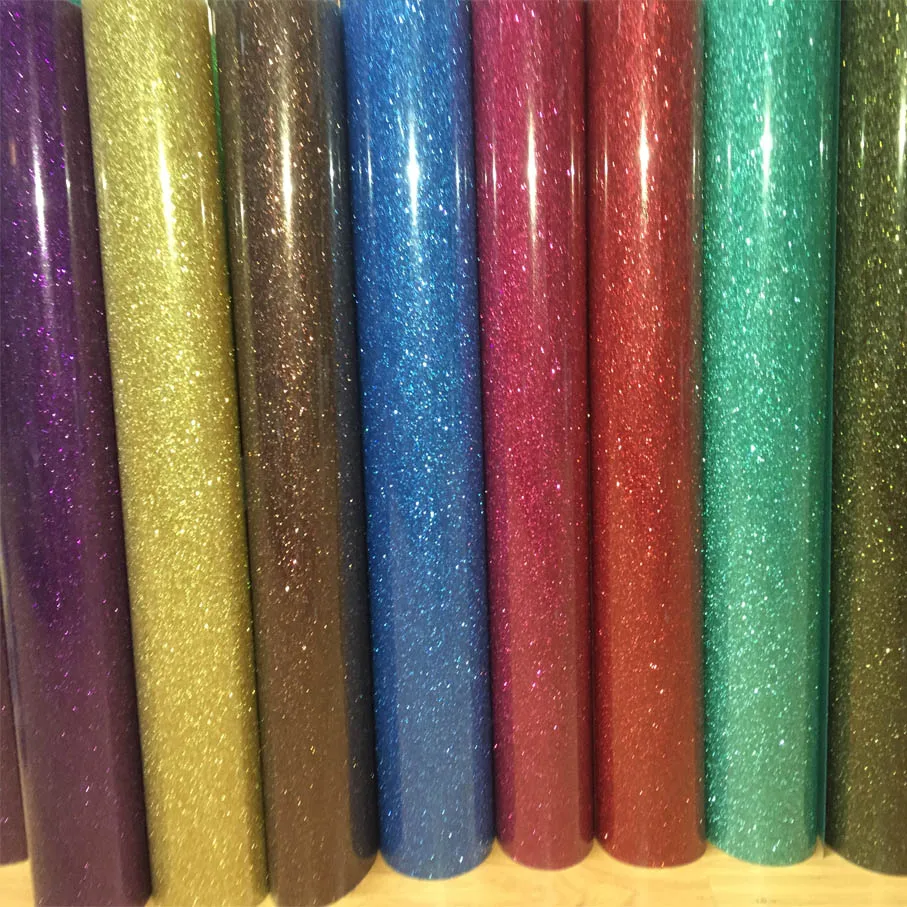 

Premium quality glitter transfer PU FILM, glitter transfer vinyl for heat press machine for shirts transfer 50X100CM(1 Yard)