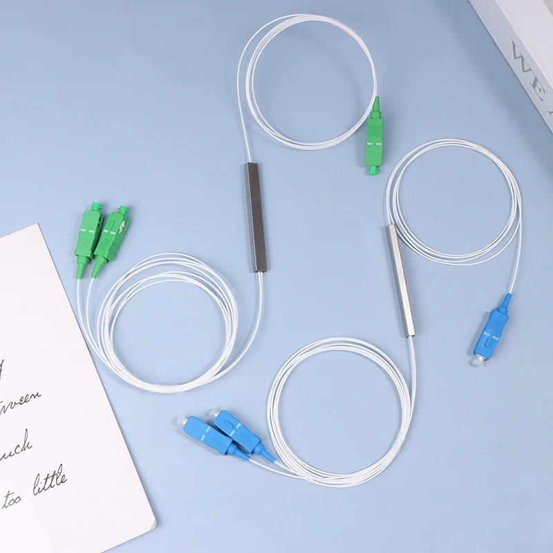 1Pc 1x2 Fiber Optic PLC Splitter Mini Blockless SC/APC SC/UPC Connector Single Mode FTTH SC APC/UPC Splitter fiber optic adapter for Optical Network