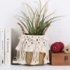Cestas De Mimbre Decorativas Rattan Basket Bohemian Tassel Wicker Basket Garden with Macrame Tassel Home Organizer Panier Osier 5