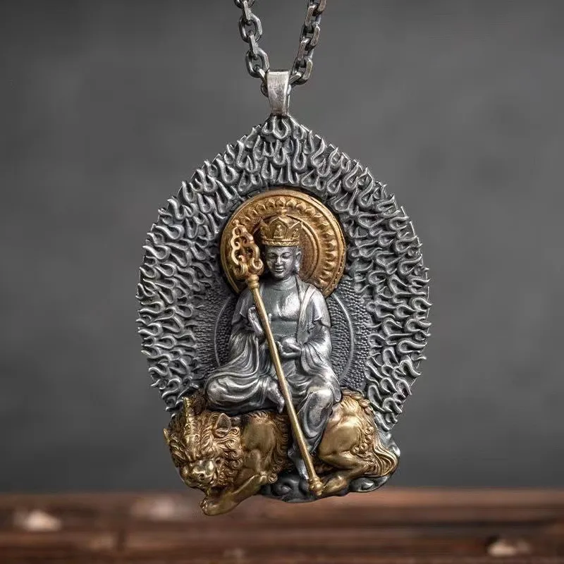 Buddha Brand Eight Zodiac Gods Pendant Puxian Bodhisattva Manjusri