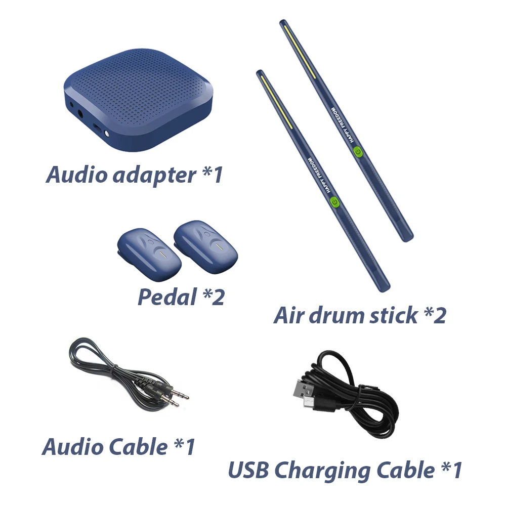 Somatosensory Virtual Drum Kit Electronic Air Drumsticks Musical Instrument Smart Wireless Virtual Reality Drum Stick Pedals Kit