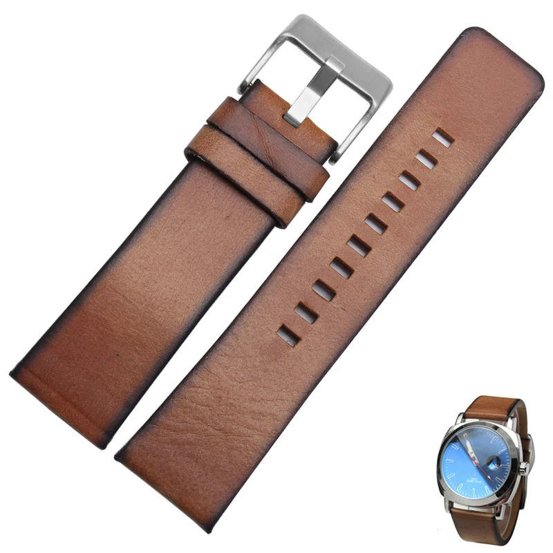 Quality Genuine Retro Leather Watchband for Men – Vintage Italian Leather Strap 22mm, 24mm, 26mm