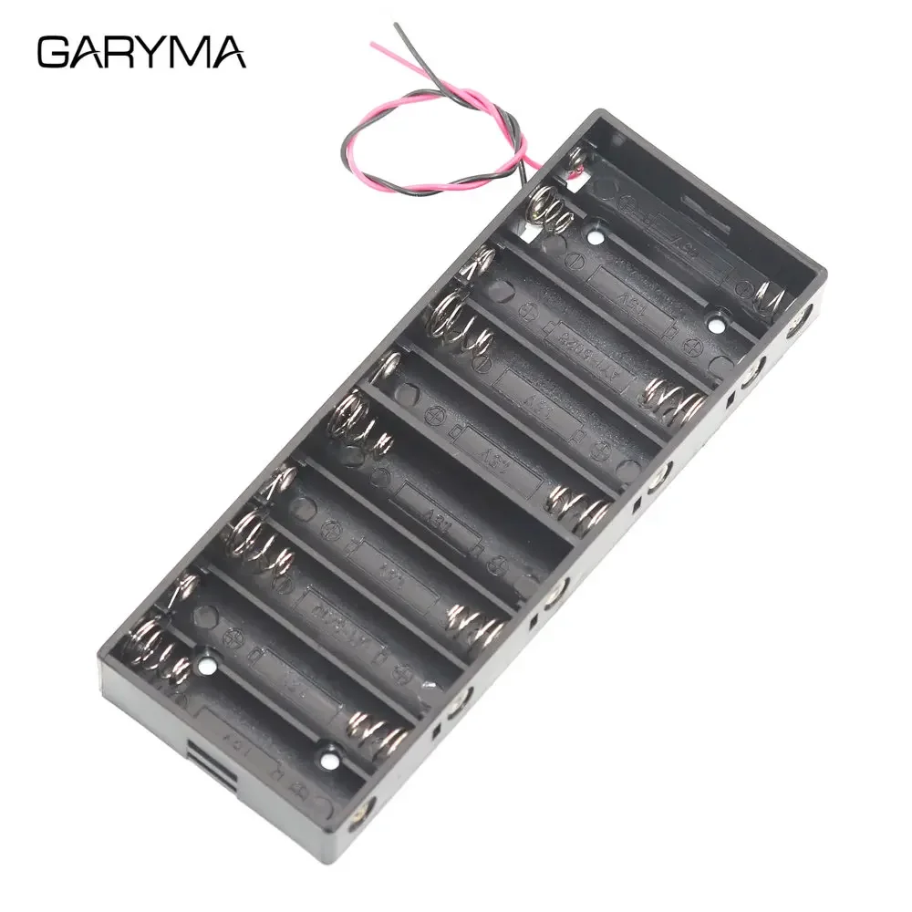 Multi-Slot AA Battery Storage Case with DIY Leads - Black