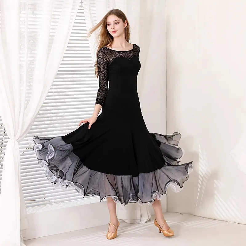 Modern Dance Dress MY907 Lace Ballroom Waltz Big Swing