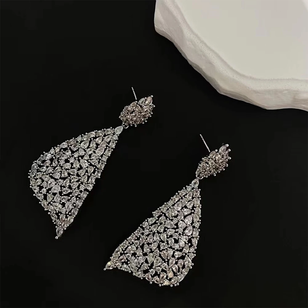 Fashion Vintage  luxury Temperament  Cubic zircon Earring for women's Girl party gift  Jewelry wholesale