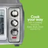 Beach Toaster Oven Air Fryer Combo with Large Capacity, Fits 6 Slices or 12” Pizza, 4 Cooking Functions for Convection, 5