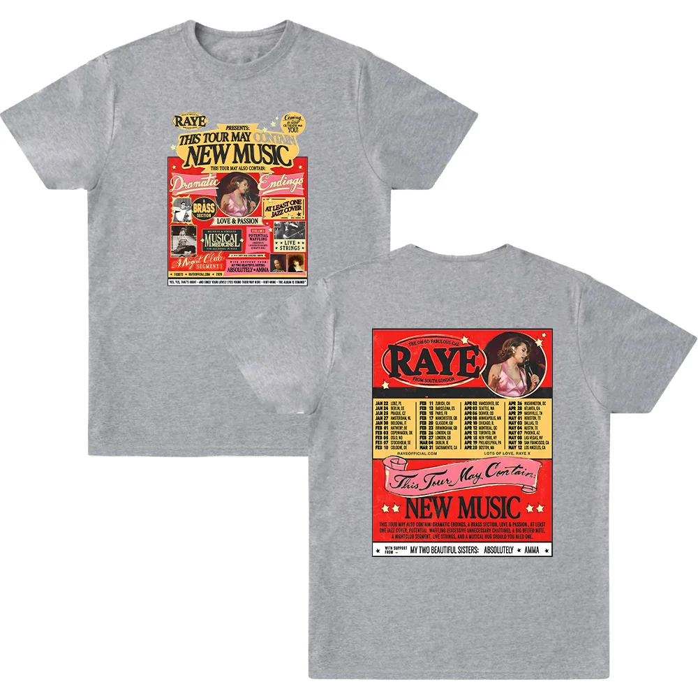 Raye Tour 2026 Graphic T Shirts Women Men Fashion Short Sleeve Tee Shirt Casual Soft Cotton Summer Trendy Design Streetwear Y2K 2