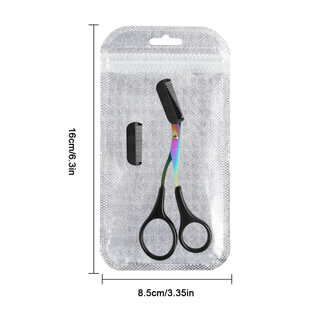 Augenbrauentrimmerschere mit Kamm, Edelstahl, Beauty-Tools für Frauen, Make-up, Augenbrauenpflege – Detail 7