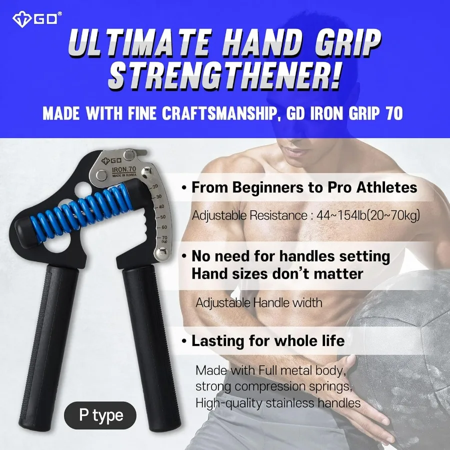 70 Hand Grip Strengthener (Adjustable hand grip) Wrist and Forearm Strength Trainer Hand Strengthner