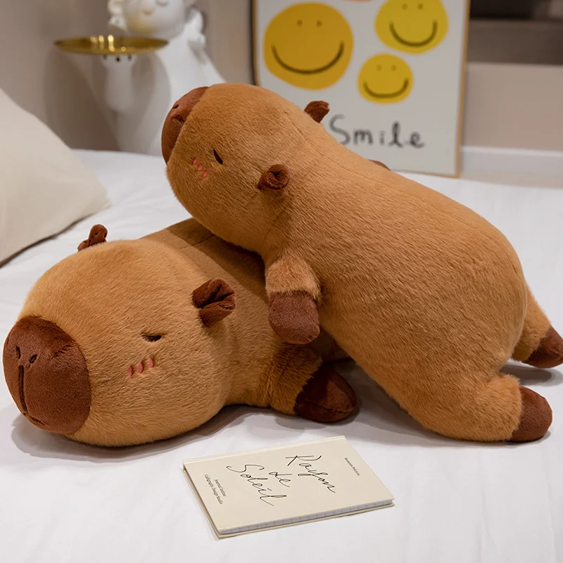 巨大なカピバラぬいぐるみ人形フロアマット、茶色の動物の