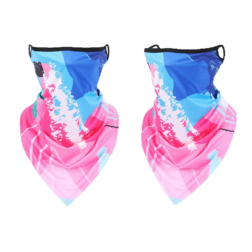 LazyZoom Écharpe triangulaire à suspendre aux oreilles, guêtre respirante en maille de soie glacée, masque de cyclisme en plein air, pêche d'été, protection solaire, serviette pour le visage_voghion.com