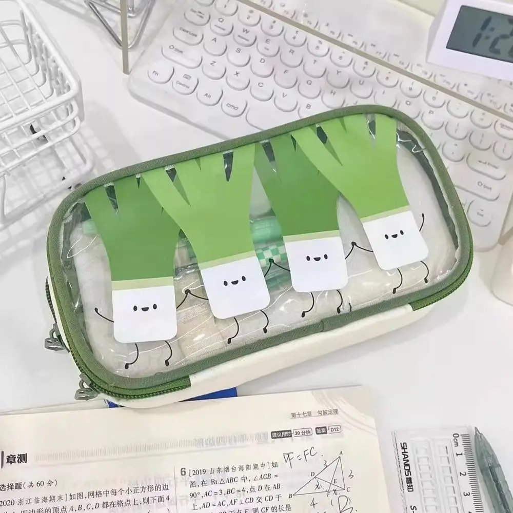 대용량 연필 가방, 크리에이티브 파 더블 레이어 연필 케이스, 야채 카와이 문구 가방, 사무용품