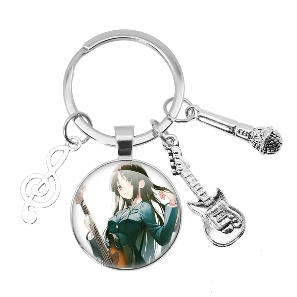 Anime K-ON! Portachiavi Hirasawa Yui Mio Tainaka Ritsu KotobukiTsumugi Nakano Azusa Cartoon Portachiavi Accessori musicali Gioielli Regalo - immagine 6