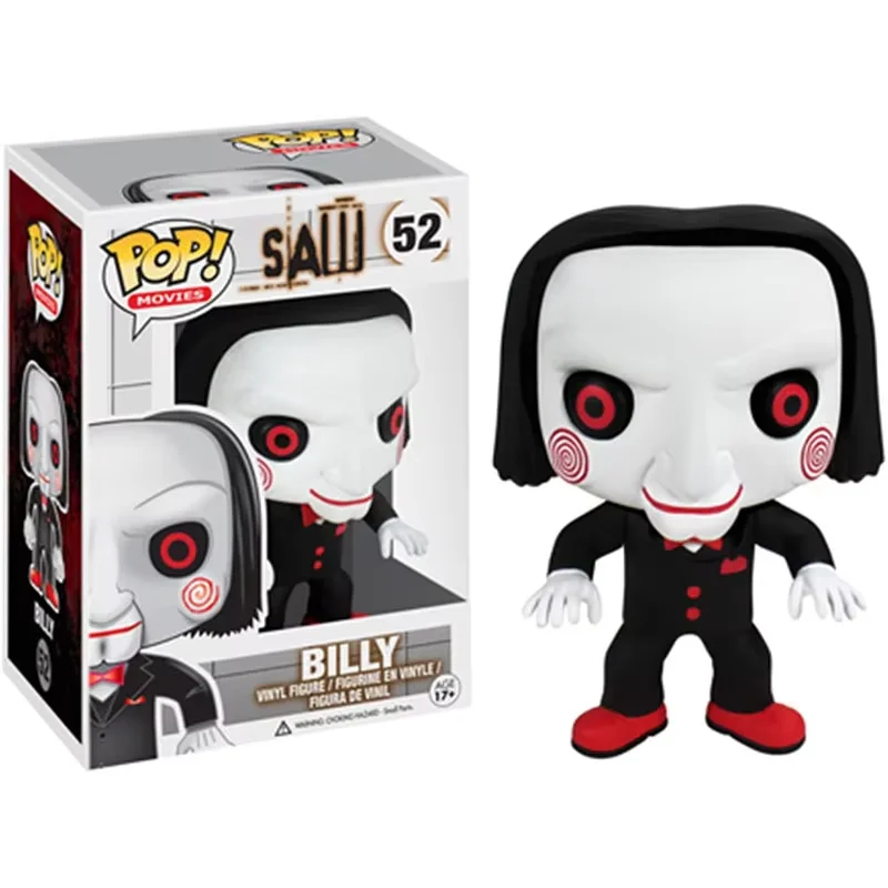 thumbnail image 5 of Colección de figuras de acción Funko Pop Movies Scream Ghosts Halloween Face #51 SAW #52 Figuras de anime Billy Muñecas Juguetes, 5 of 5