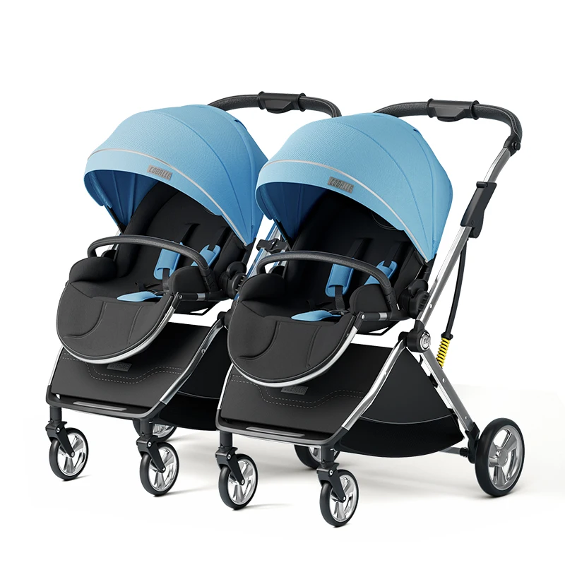 Twins Baby Stroller,Foldable Tandem Stroller for Infant and Toddler,Detachable 2 Single Strollers Double Pushchair