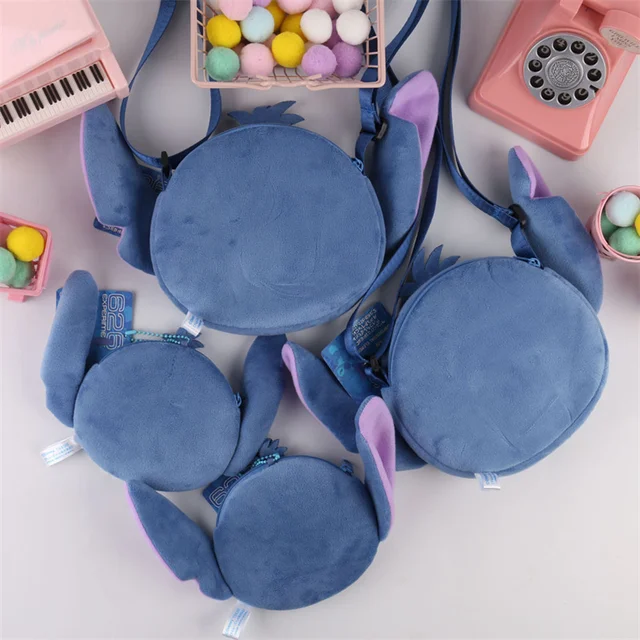 Disney Peluche Stitch Messenger Bag Kawaii Peluches Anime Plush Backpacks for Girls Dolls Soft Handbags Plush Toys for Children 6