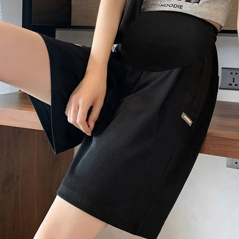 Maternity Summer Plus Size High Waist Pants For Pregnant Women Maternity Wide Leg Loose Shorts Ladies Pregnancy Capris 5