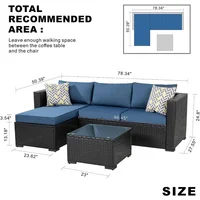 BestsellerBestsellerBestseller5 pieces patio furniture sets, wicker outdoor sectional furniture with glass table and cushions, r 3
