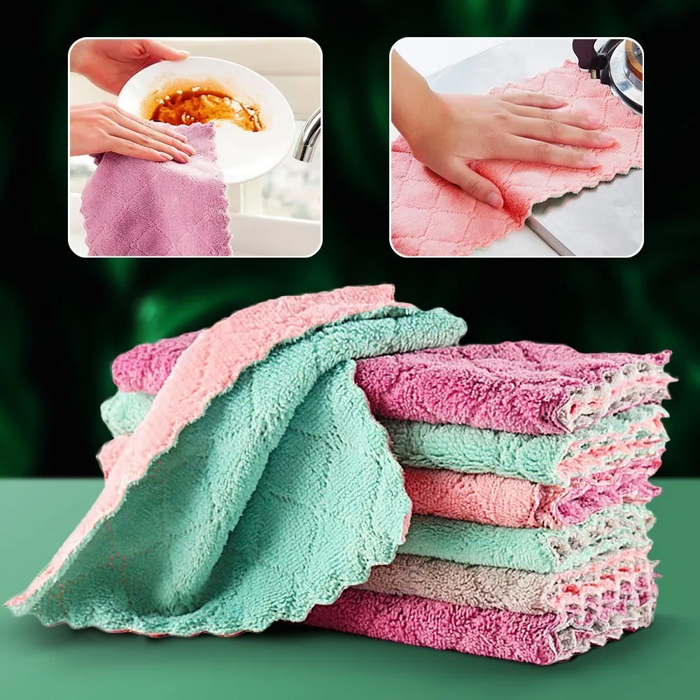 Microfiber Cloth Magic Cleaning Wipes Reusable Washable Towels Dishwashing  Kitchen Thickened Magic Pads for Cleaning Wipes Cloth - AliExpress