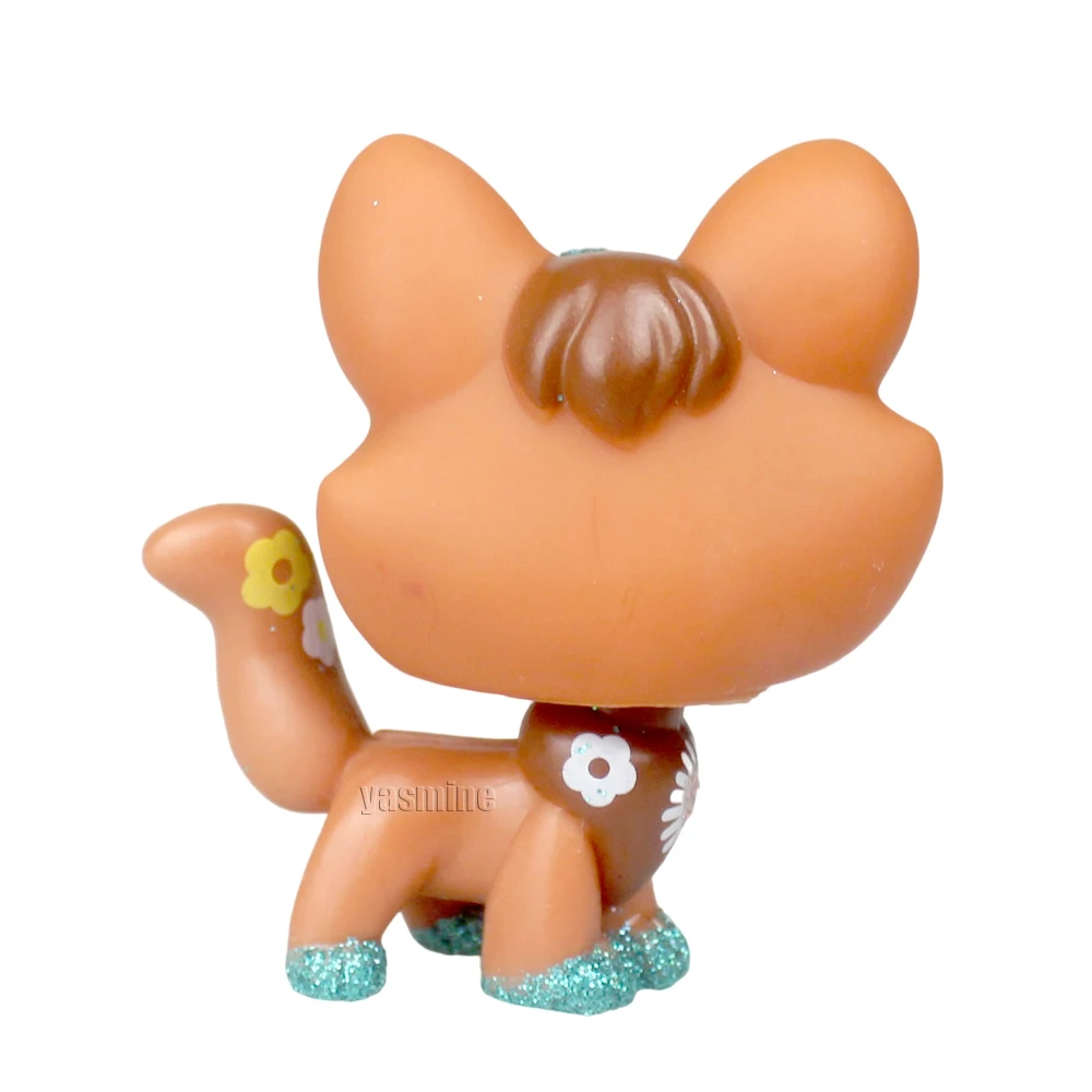 YASMINE Mini Animal Collect Pet Shop Orange Brown Fire Fox Dog Figure Toy  lps#2341