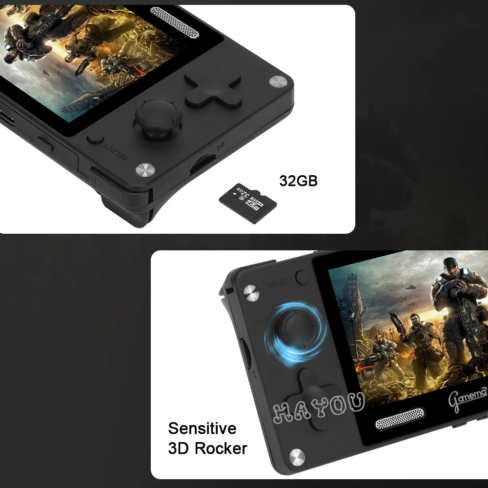A380 Retro Video Game Console Handheld Game Player Bulit-in12 Formats 4 inch HD IPS Screen Portable Gaming Console  3600+ Games