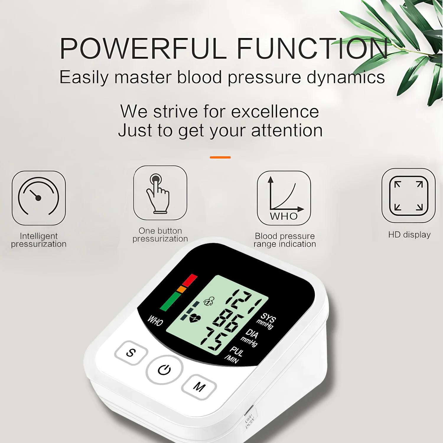 Digital Arm Blood Pressure Meter Tensiometers Cuff Test Kit Home Blood Pressure Monitor 22cm-32cm