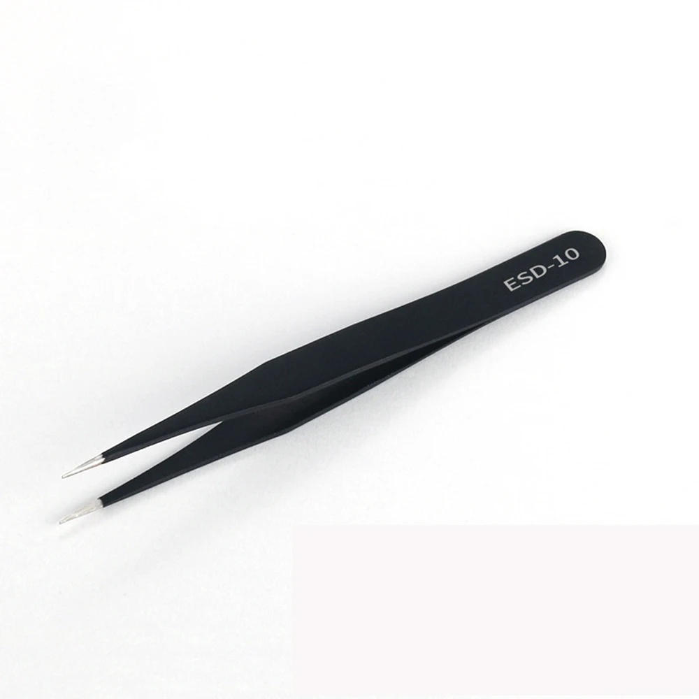 

Anti-static ESD10 Stainless Steel Tweezers Maintenance Tools Industrial Precision Curved Straight Tweezers Repair Tool Watch