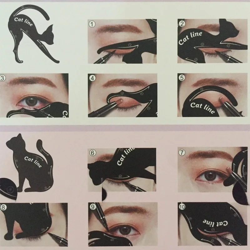 Makeup Tools Eyeliner Stencil Tool Eye Makeup Tools Cat Line Eyeliner Stencils Black Pro Eye Makeup Tool Eye Template Shaper Model Easy To Make Up Cat Line Stencils Eyeliner Card