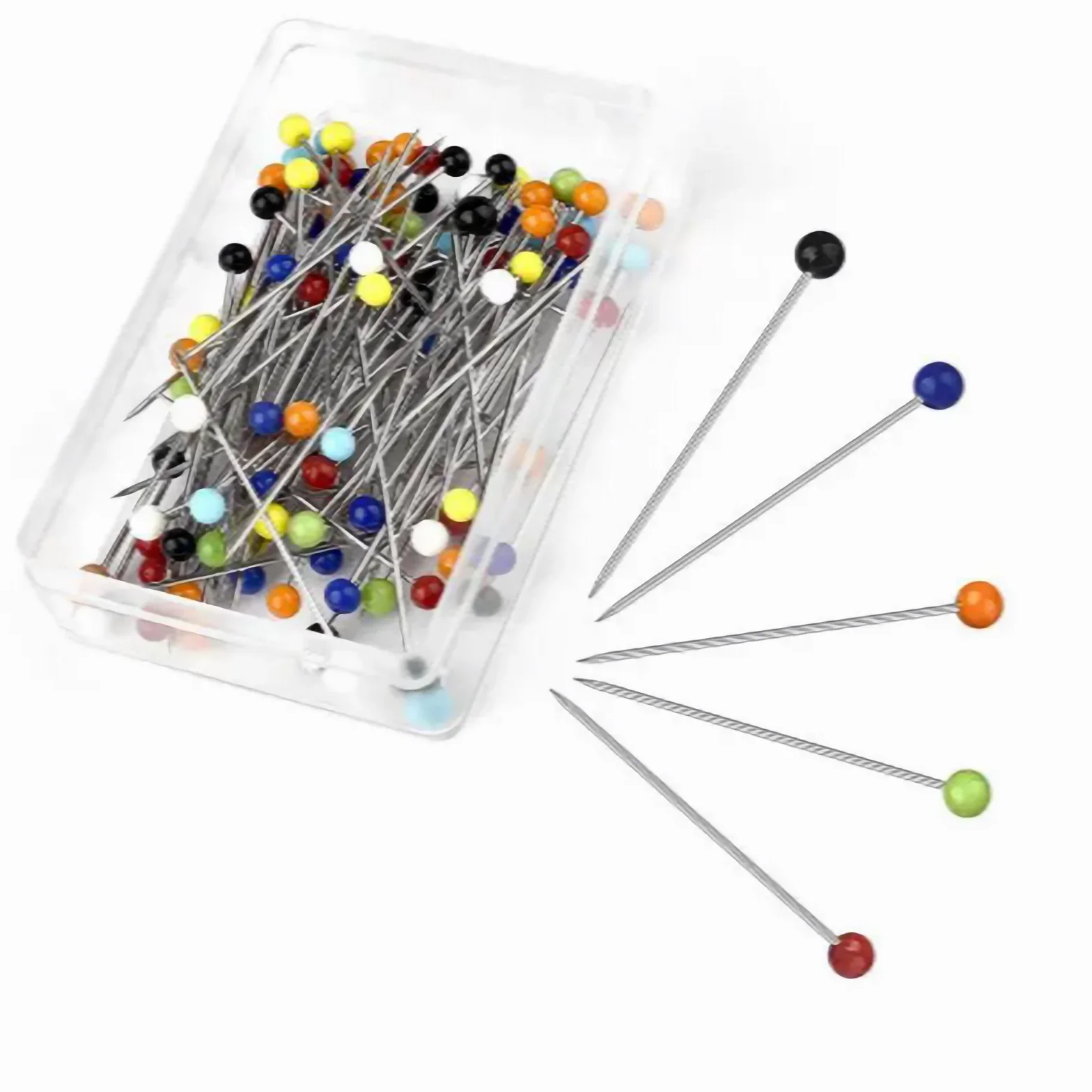 Colorful Round Pearl Head Needles Stitch Straight Push Sewing Pins 50/100Pcs For Dressmaking DIY Sewing Tool Positioning 32mm sewing pins