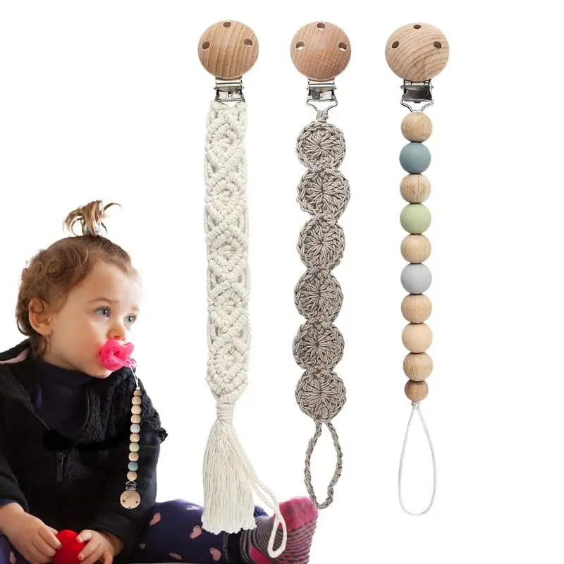 

Silicone Pacifier Holder Clip Teething Pacifier Clip Flexible And Durable 3Pcs Pacifier Holders For Over 3 Months Girls Boys