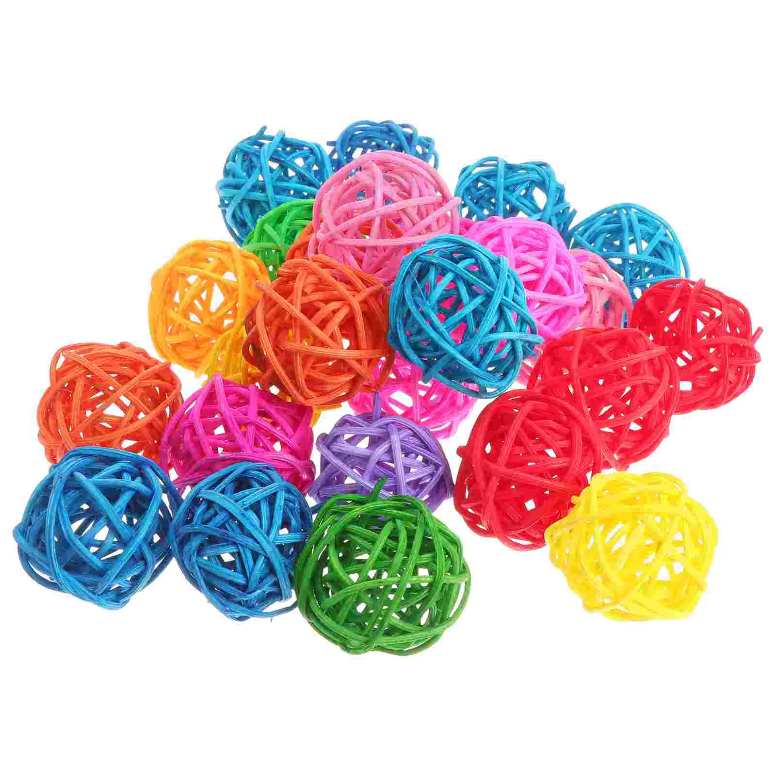 

50 PCS Parrot Chewing Toy Safe DIY Rattan Ball Decor Casual Color Toys Biting Grass and Vines Home Bite for Parakeet