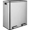 finetones Dual Step Trash Can, 16 Gallon (2×30L) Stainless Steel Garbage Can 2 Soft-Close Lid and 2 Removable Inner Wastebasket 1