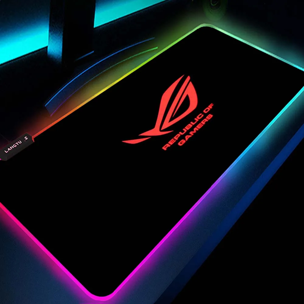 City Asus Rog Mouse Pad Rgb tappetino retroilluminato repubblica di giocatori tappetino per Mouse accessori per Pc tappetini per Mouse a Led tappetino da gioco s Mesa Gamer