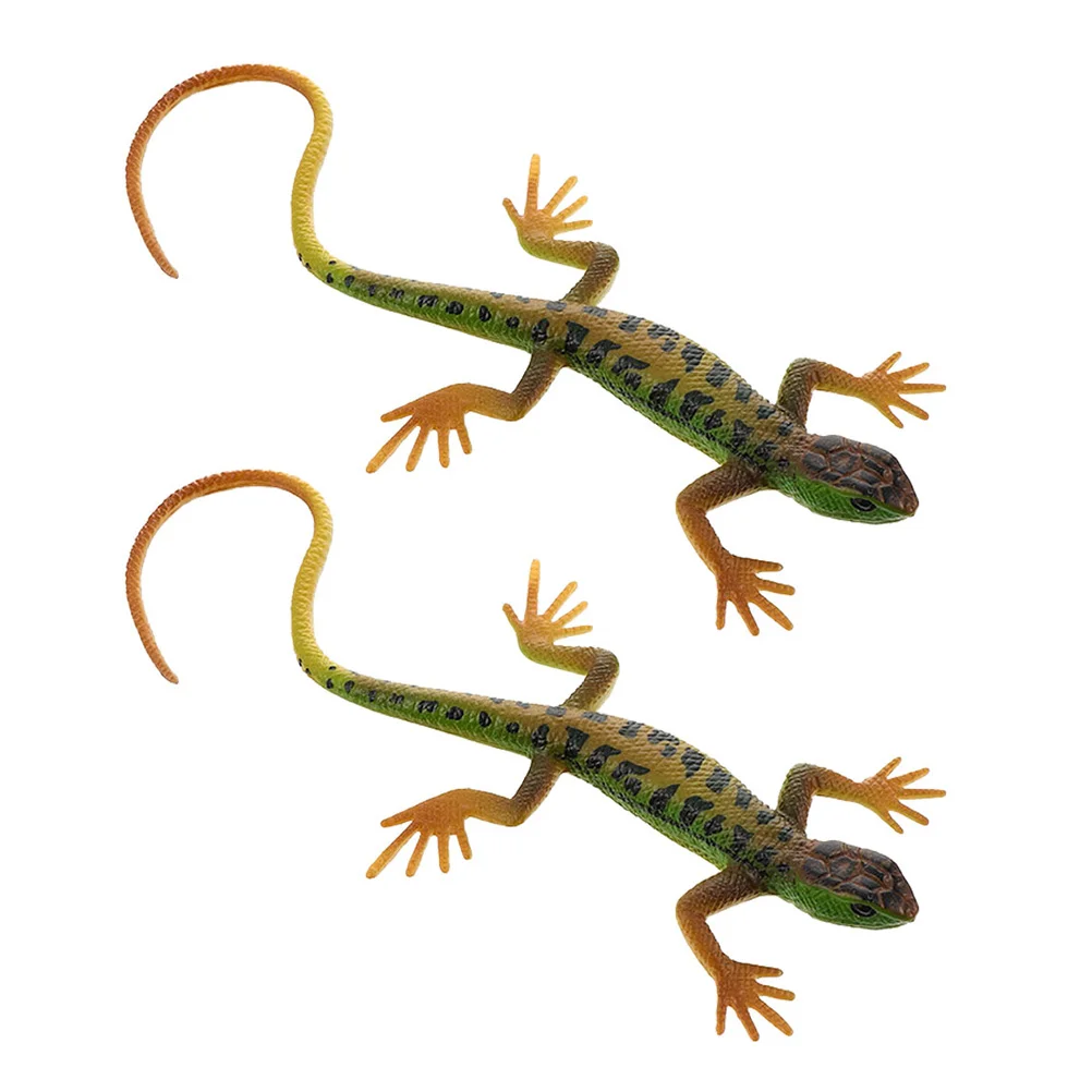 

2 Pcs Lizard Toys for Kids Tricky Animal Artificial Reptile Lizards Decorate Plaything Figurines