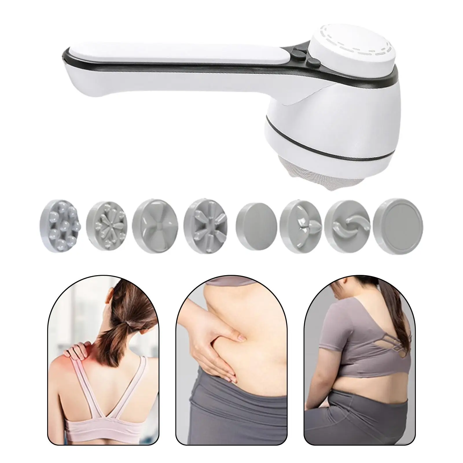 

Handheld Body Sculptor with 8 Massage Heads Easy to Use Adjustable Electric Massager for Abdomen Buttocks Legs Stomach Friend