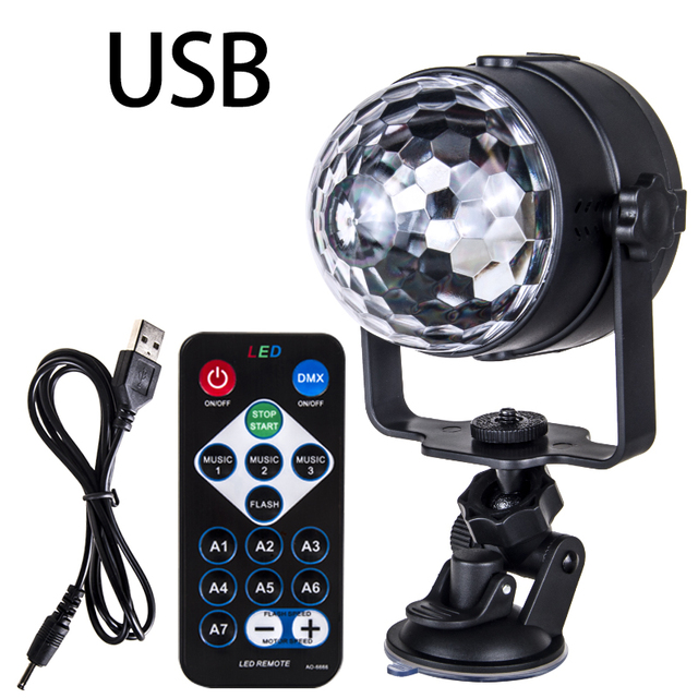 Disco Light  RGB Disco Ball Party LightsLED Projector Strobe Lamp Birthday Party Car Club Bar Karaoke Xmas Sound Activated