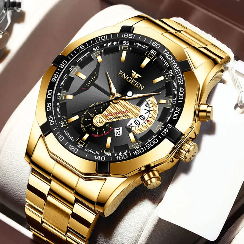 Men Luxury Watches Stainless Steel Quartz Wrsitwatches Male Auto Week Date Clock with Luminous Hands New Design Business Watch smart wifi thermostat temperature controller for water heating lcd display touch screen week programmable app voice control underfloor heating thermostats work with google assisstant alexa