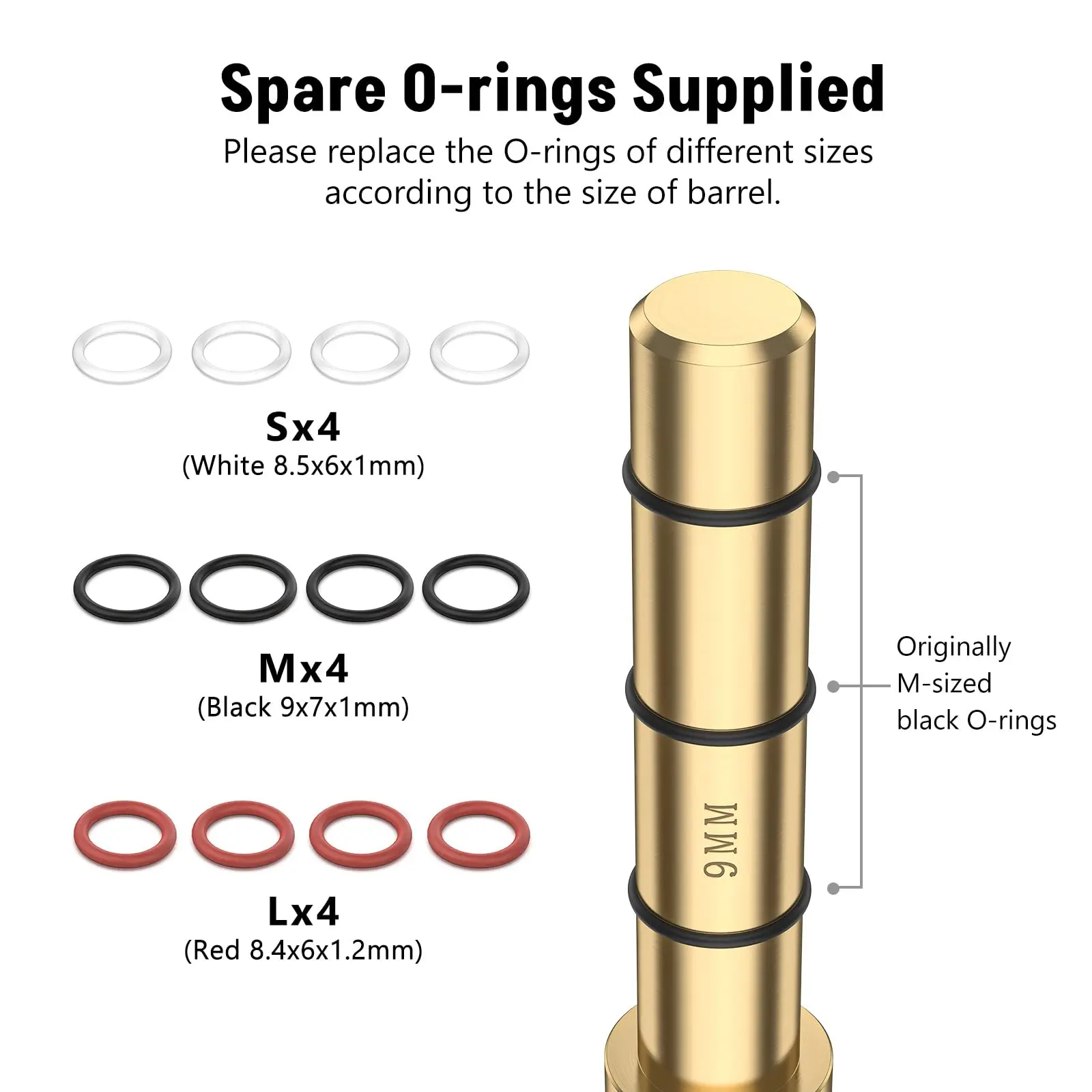 MidTen 9MM/.380/.38SPL/.348WIN/.357Cal Red Laser Bore Sighter End Barrel Compatible with all Devices Batteries Spare O-Rings