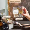 Transparent Acrylic Cotton Swab Storage Box Desktop Dust-Proof Makeup Removal Cotton Lipstick Cosmetics Storage Organization 2