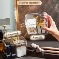 Transparent Acrylic Cotton Swab Storage Box Desktop Dust-Proof Makeup Removal Cotton Lipstick Cosmetics Storage Organization 2